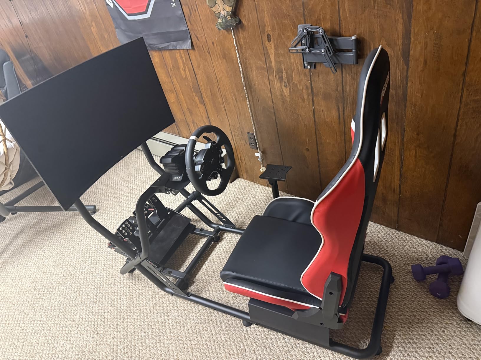 ARES WING Racing Simulator Cockpit with TV Mount, Sim Racing Wheel Stand | Formula and GT Sim Racing Cockpit Compatible with Logitech, Moza, Fanatec, Thrustmaster, Racing Games on PS5, PS4, Xbox, PC customer photo 1