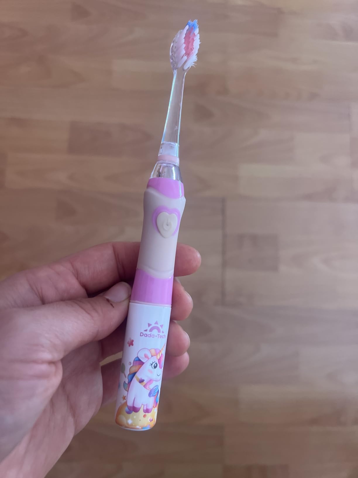 Kids Electric Toothbrush with Timer Toddler Toothbrush Age 2-4-8-12 Electric Toothbrush Kids Rainbow LED Light Up Vibrating Toothbrush Battery Operated Childrens Girls Sonic Tooth Brush (Pink Unicorn) customer photo 2