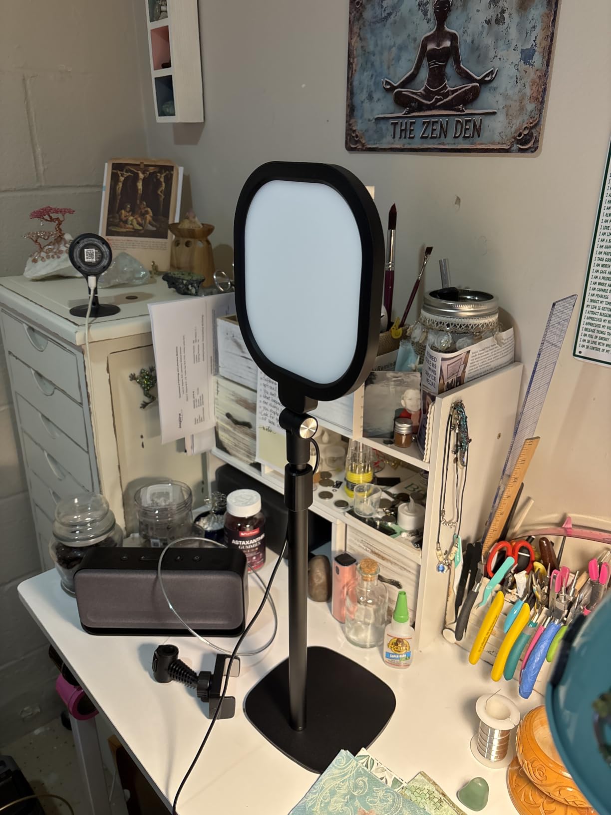 Zoom Lighting for Computer, Adjustable Desk Lighting for Video Calls, 30 Light Modes Video Conference Light, Desk Ring Light with Stand for Webcam, Meetings, Live Stream, Home Office. CRI 97.8 customer photo 2