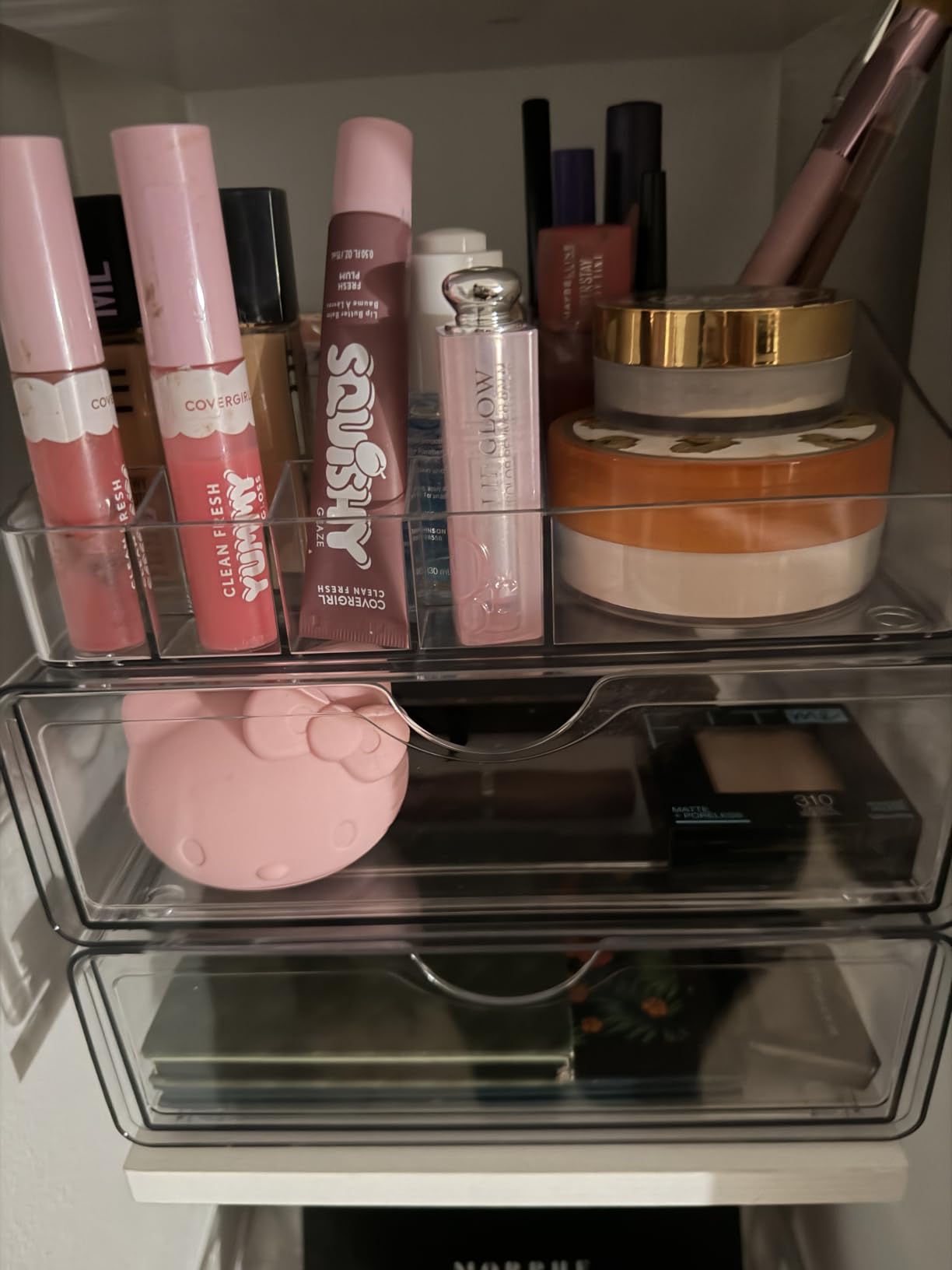 Vtopmart 3 Tier Clear Makeup Organizer with 2 Drawers customer photo 1
