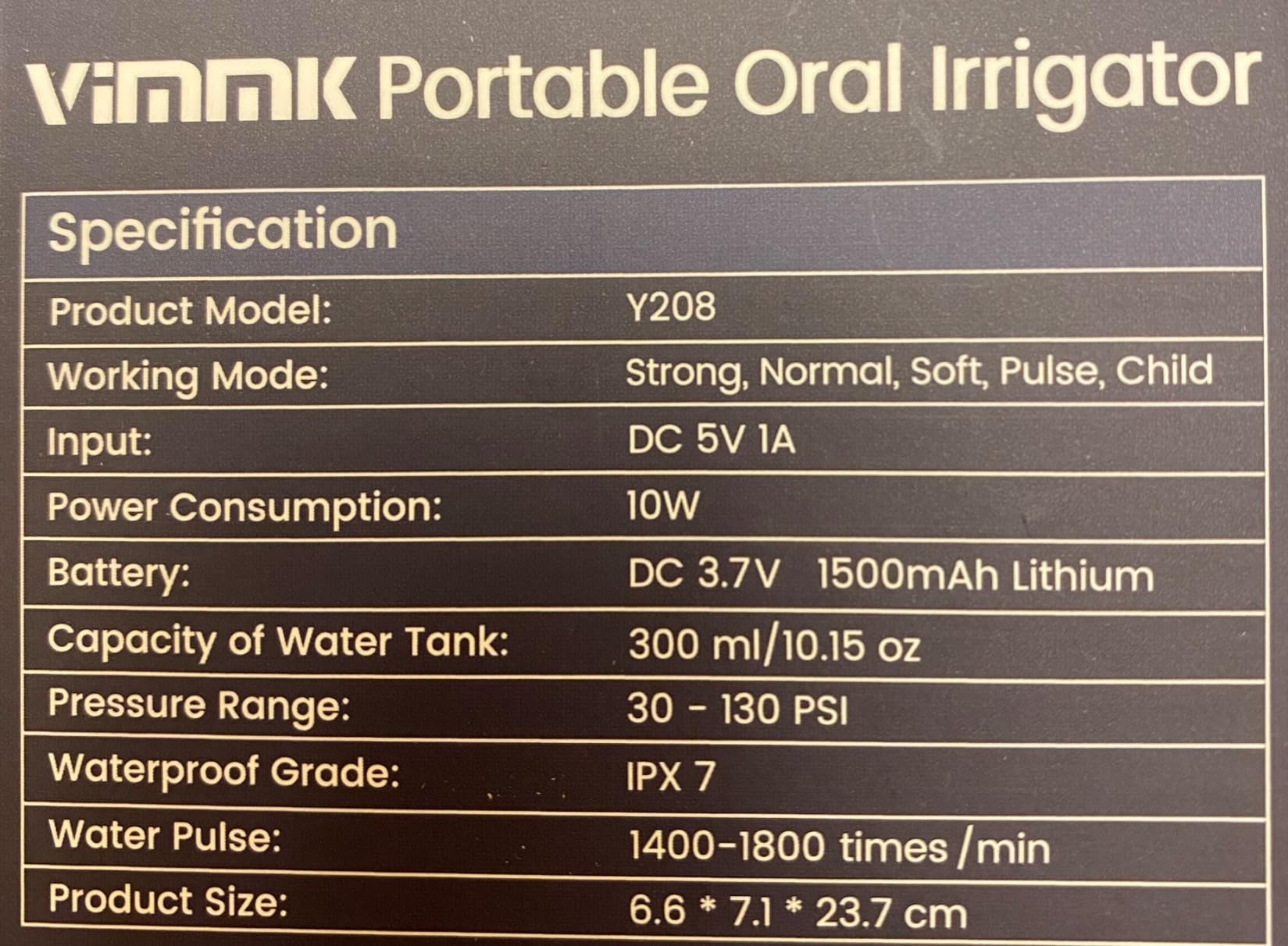VIMMK Water Flosser, Cordless Water Dental Flosser, 9 Jet Tips 5 Modes 300ML IPX7 Waterproof, Portable Rechargeable Oral Irrigator for Home Travel - Gums, Orthodontic, Braces Care (Black) customer photo 1