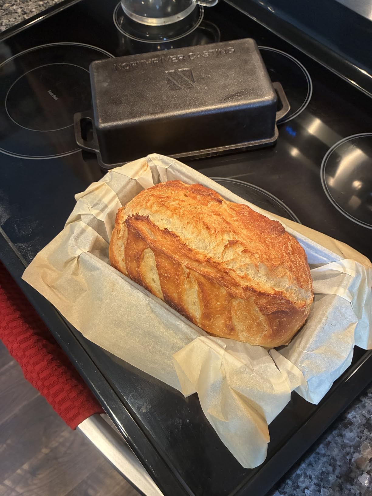Northriver Casting 9×5 Inch Cast Iron Loaf Pan with Lid | Bread Baking Pan | Even Heat Distribution for Homemade Bread, Cake, and Meatloaf | 2 Piece Set customer photo 2