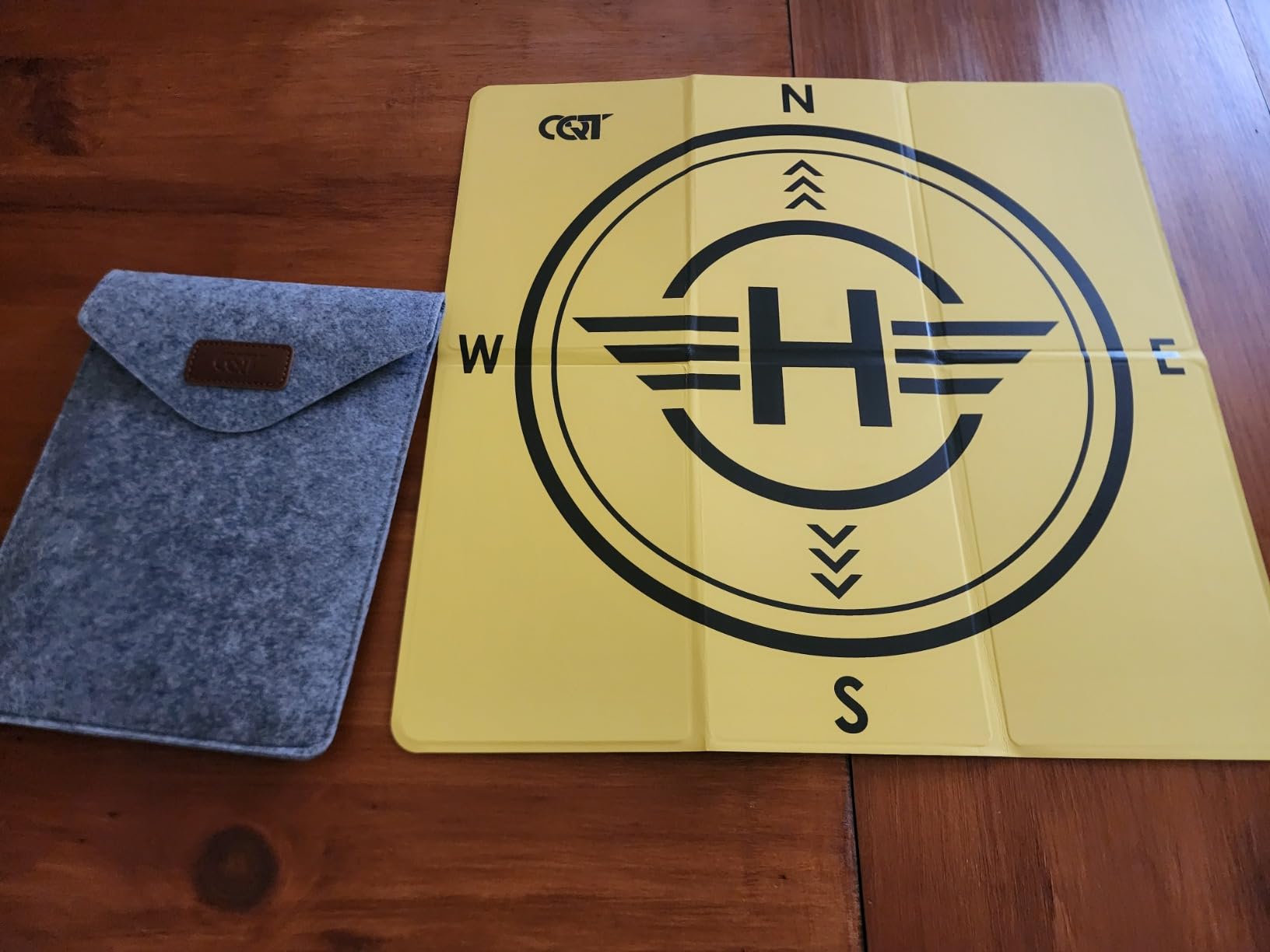 CQT Drone Landing Pad Universal Waterproof Weighted Portable Fast-Foldable Helipad Launch for DJI Avata 360 Mavic 3 4 Pro/Mini 2 SE/Air 2 2S/Mini 3 4 5 Pro/Mavic 2/Holy Stone/FPV/Avata 2/RC Quadcopters Accessories (55CM Yellow+Dark Gray) customer photo 2