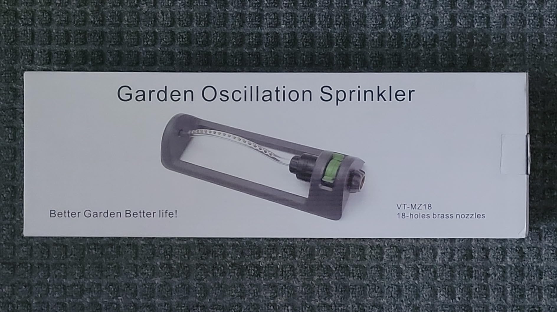 Lawn Sprinkler, 18-Hole Brass Nozzle Oscillating Sprinkler, Garden Tool for Lawns up to 3,600 Square Feet, Jet Cleaning Needle Hidden on the End of the Product, Gray customer photo 2