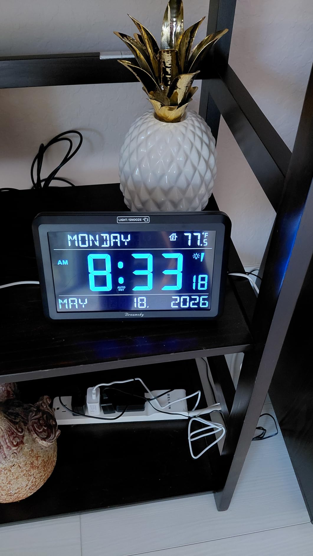 DreamSky Large Digital Clock with Date and Day of Week for Seniors | Electric Desk Clock for Elderly, Bedroom Alarm Clock with Battery Backup, Dimmer, USB, Auto DST, Temperature, Volume Control customer photo 1