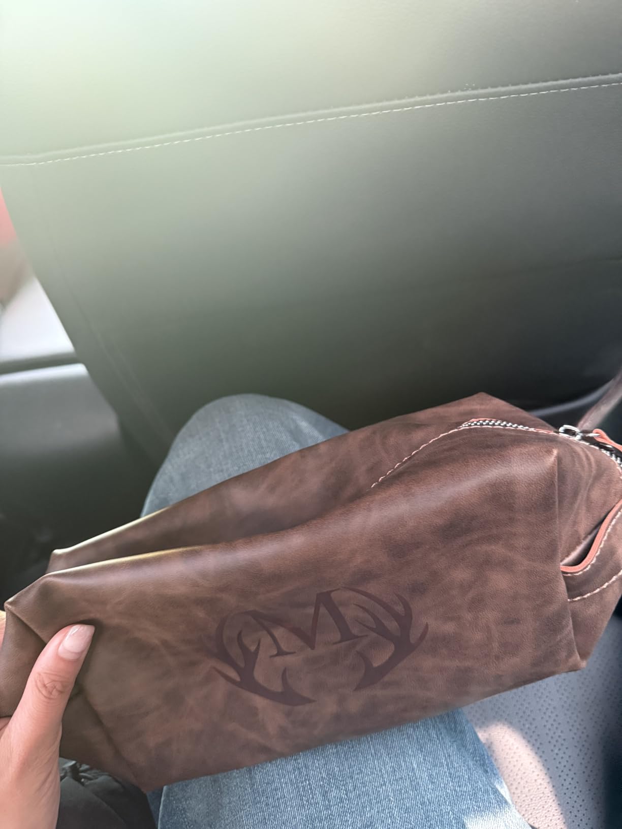 Unique Graduation Gifts Mens Travel Toiletry Bag for Him | PU Leather Waterproof Shaving Bag, Graduation Retirement Gifts for Him, Travel Essentials, College Graduates, Dark Brown S customer photo 1