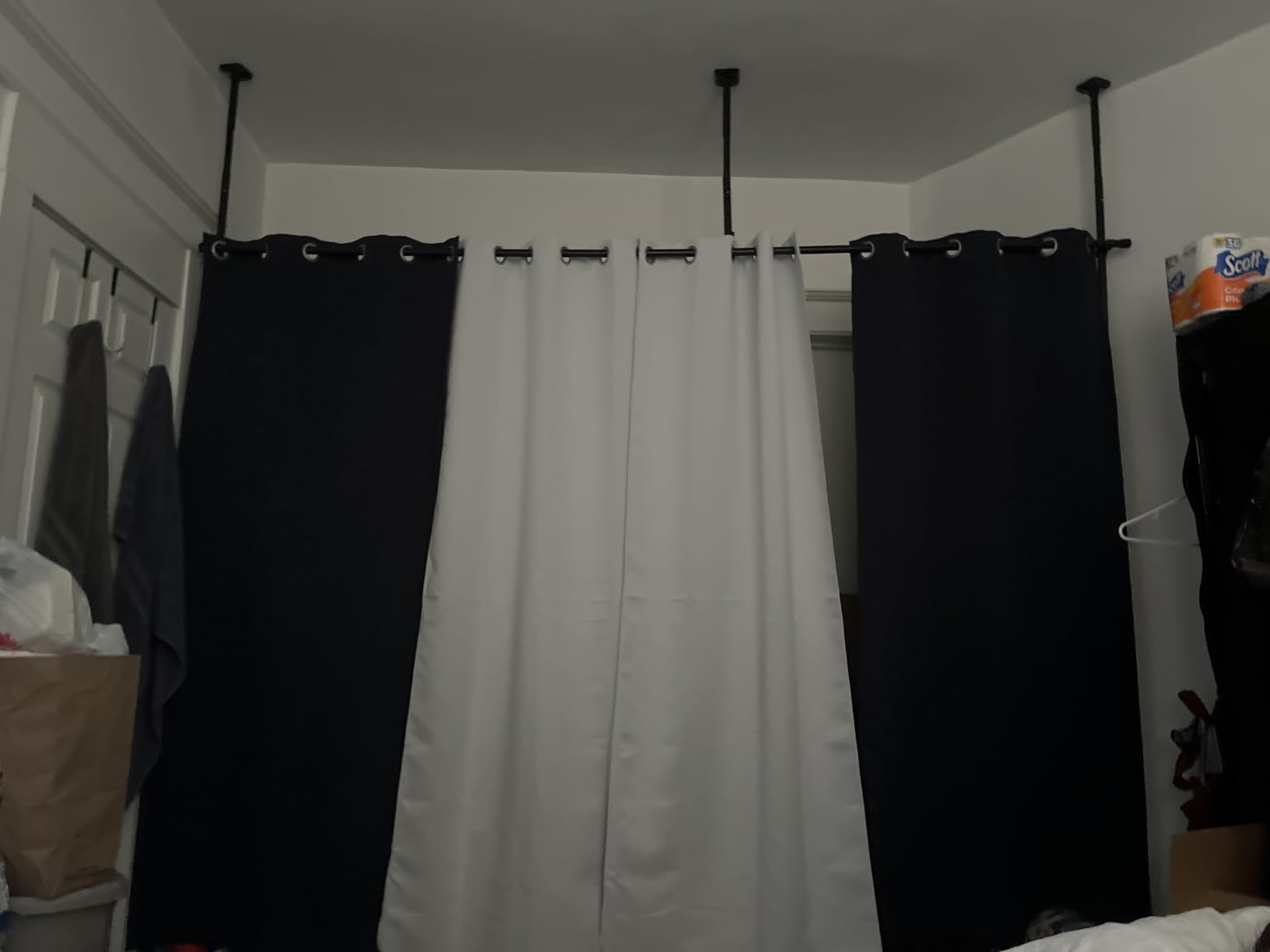 NICETOWN 100% Full Blackout Portable Curtains for Bedroom, Grommet Lightweight Travel Black Out Shades Window Treatments Thermal Curtains for Laundry/Kitchen, Tan, W52 x L63, 2 Panels customer photo 1