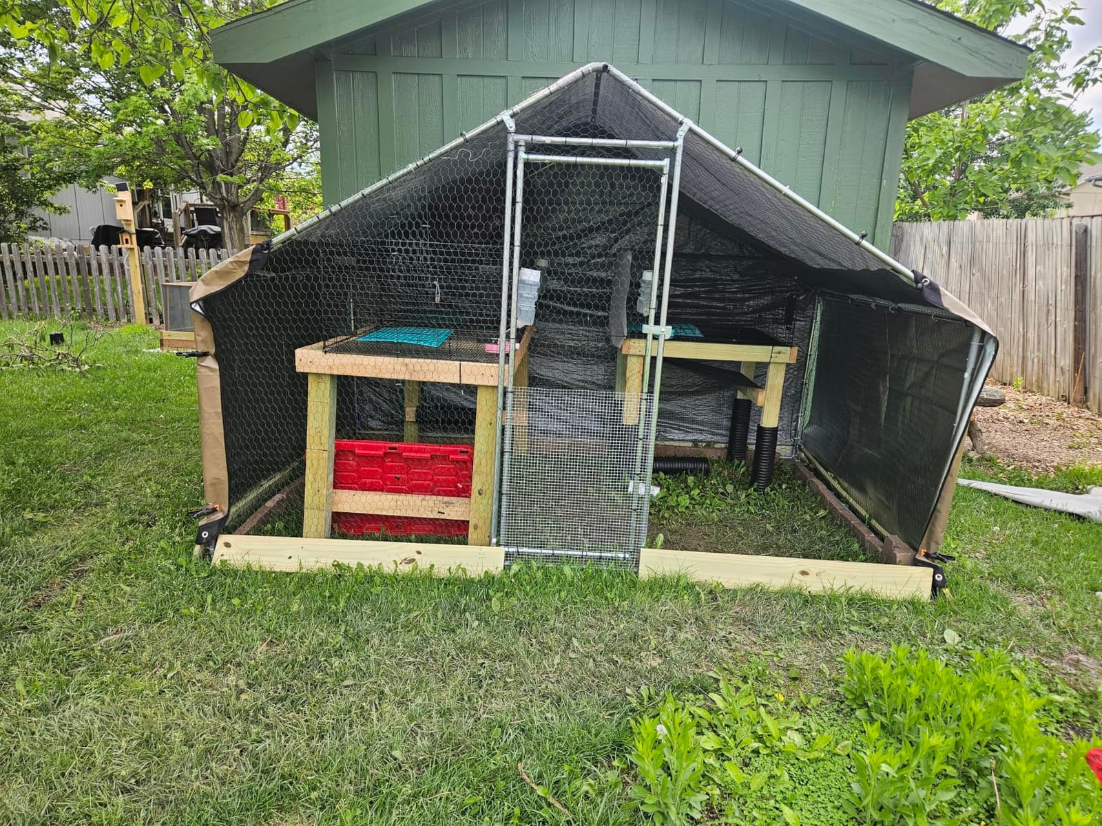 VEVOR Large Metal Chicken Coop, 19.7x9.8x6.5ft Walk-in Chicken Runs for Yard with Cover, Spire Roof Hen House with Security Lock for Outdoor and Backyard, Farm, Duck Rabbit Cage Poultry Pen customer photo 1