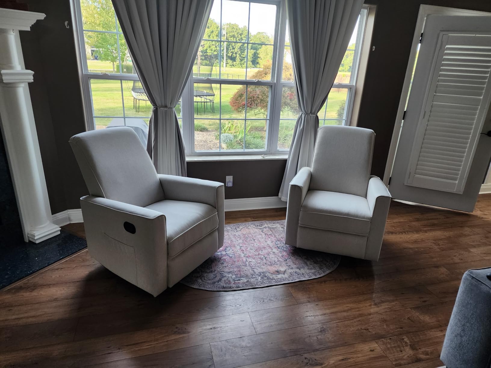 Evolur Raleigh Upholstered Manual Glider Recliner - Rocking & 360Β° Swivel with Smooth Glide - Greenguard Gold & FSC Certified - Modern Nursery and Living Room Chair in Light Sand customer photo 2