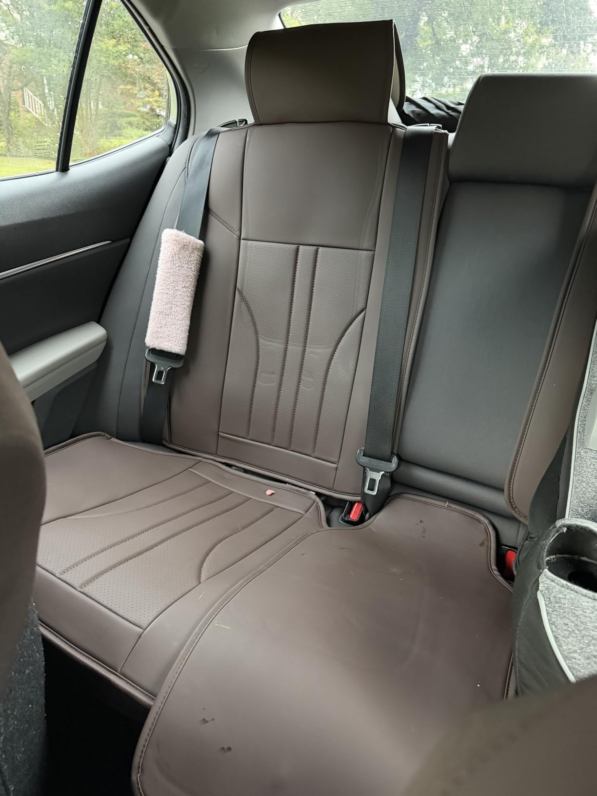 MINGBRON Car Seat Cover Full Set, Leather Car Seat Cover, Waterproof Seat Covers, Car Seat Cushion, Nappa Leather Seat Covers Car Seat Protector Universal Fit Most Cars Black customer photo 2
