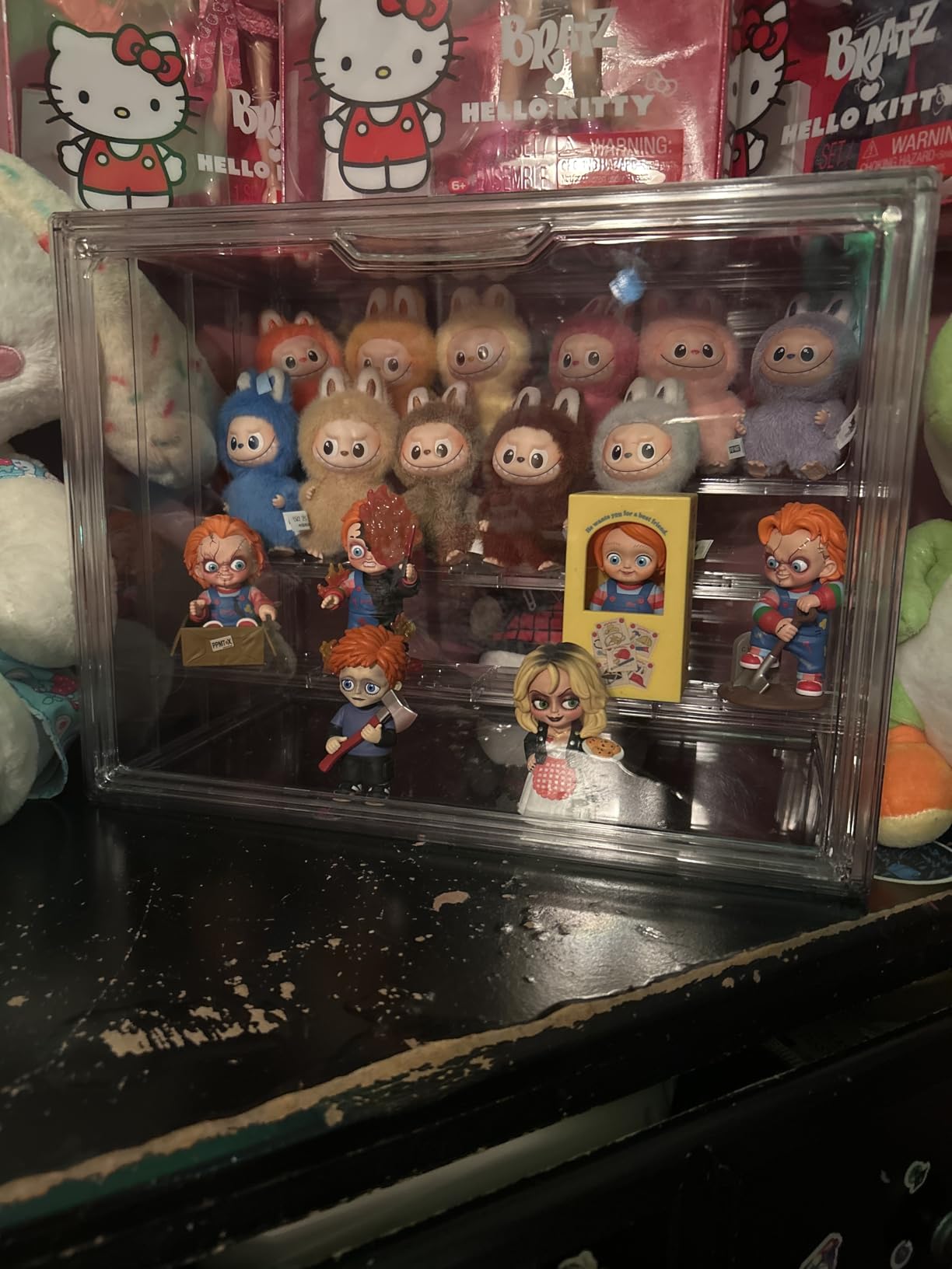 3 Layer Acrylic Display Case Stackable Clear Box for Collectibles,2 Pack | Removable Adjustable Partitions & Magnetic Door,Interlocking Stable Design,Dustproof Cover for Figurine Storage customer photo 2