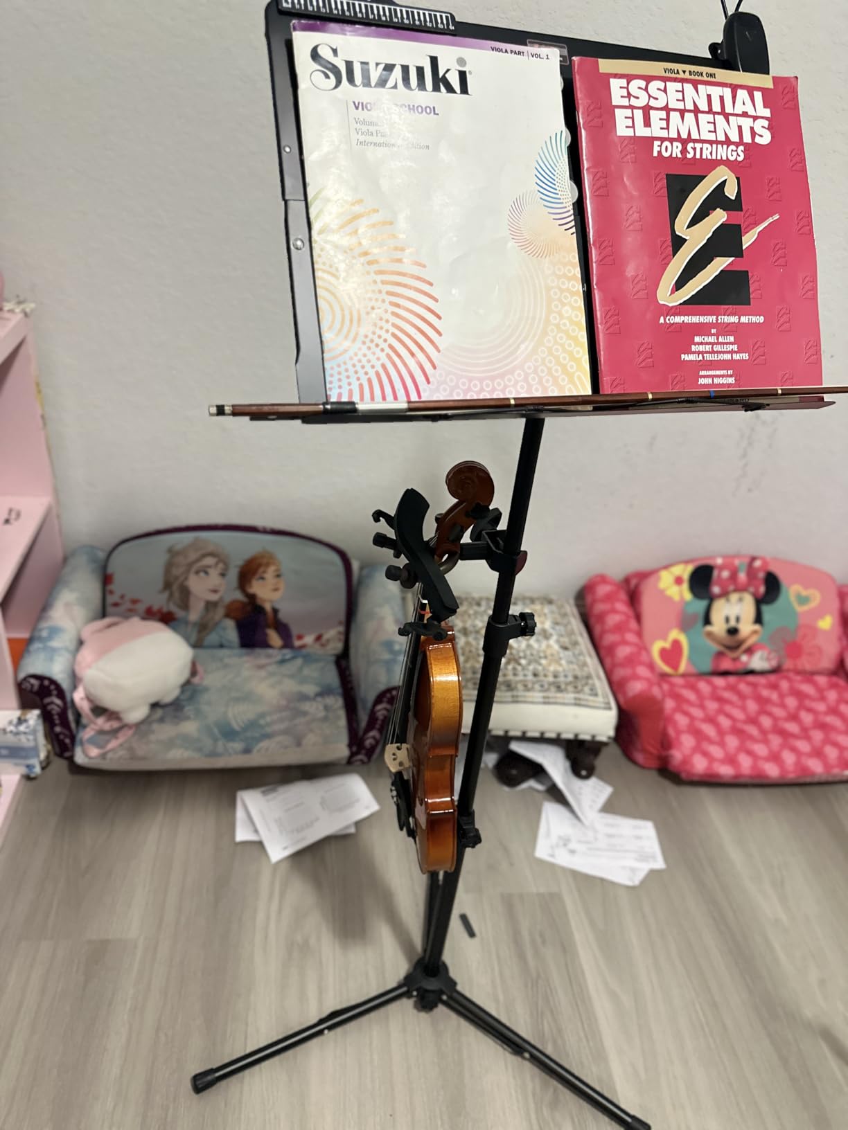 5 Core Sheet Music Stand Portable Dual Use Desktop Book Holder Folding Lightweight Tripod Adjustable 57