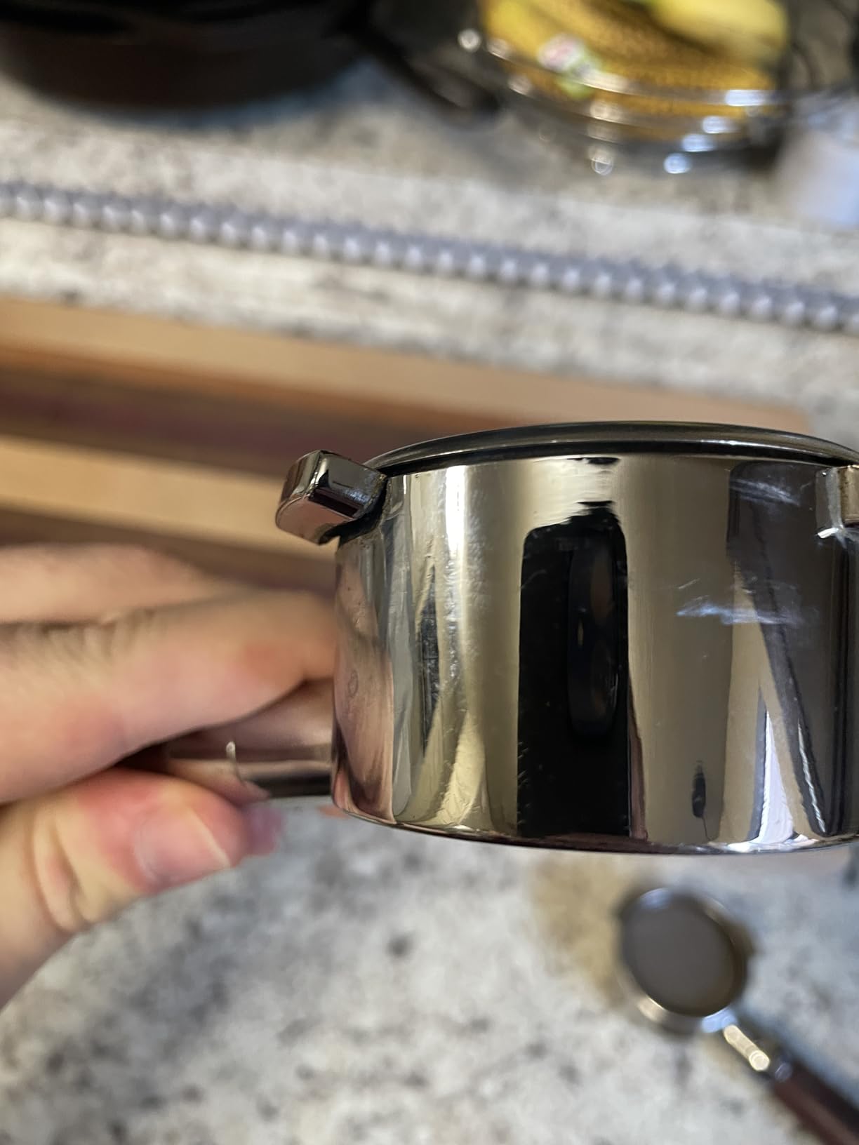 54 mm Bottomless Portafilter Compatible with Breville Barista BES870XL | 3 Ears Espresso Portafilter with Puck Screen, Stainless Steel Portafilter and Rosewood Handle customer photo 2