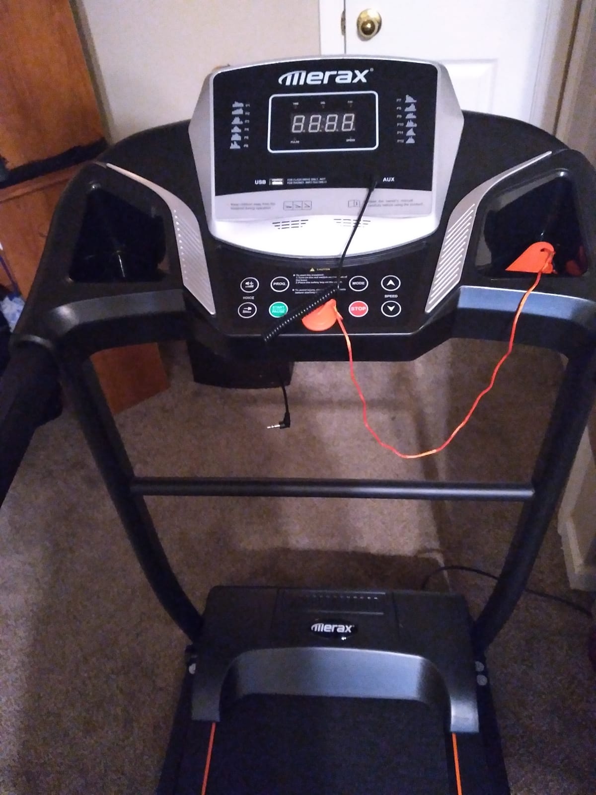 Merax Treadmills for Home 3.0HP Quiet Foldable Treadmill with 15% Incline, Portable Walking Pad with Handle Bar, Walking Pad Treadmill with 300 LBS Capacity, Bluetooth and Heart Rate Sensors customer photo 2