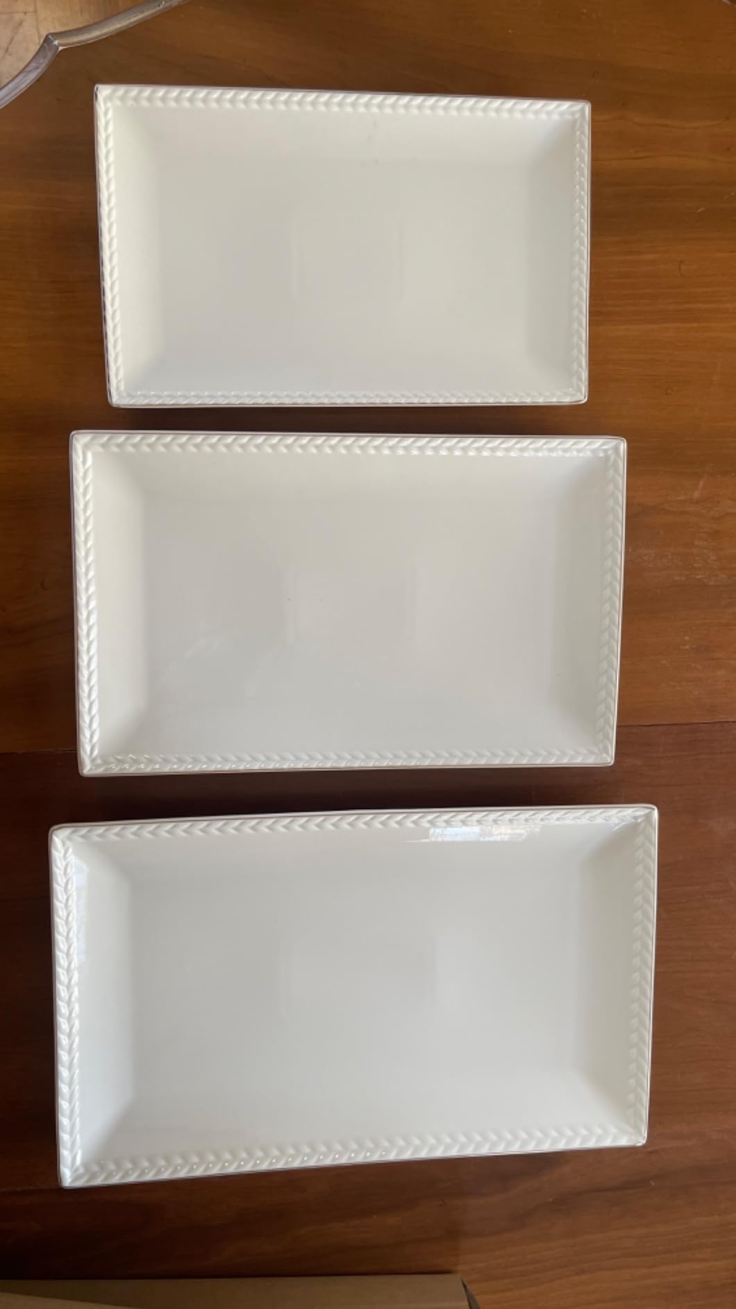 Kassel Ceramic Serving Platter Set | 16”/14”/12” Oval Serving Trays for Entertaining at Parties and Weddings | Oven Safe Extra Large Serving Trays for Tacos, Steak, and Cake customer photo 2