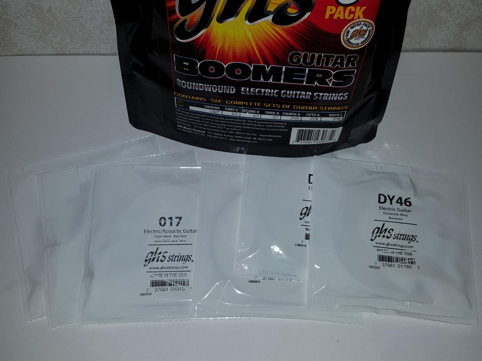 GHS Boomers Electric Guitar Strings – Nickel-Plated Steel – Bright, Balanced, Long-Lasting Tone – Smooth Feel & Stable Tuning – USA Made – Light Gauge 10-46 (GBL SET) - 4 Pack customer photo 2