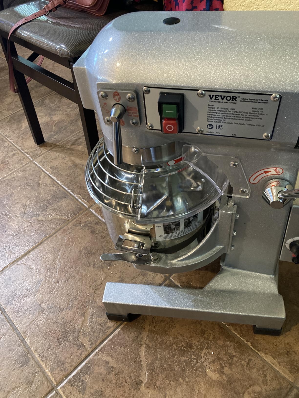 VEVOR Commercial Food Mixer 10Qt, Commercial Mixer with 3 Adjustable Speeds, 550W Dough Mixer, Commercial Stand Mixer with Stainless Steel Bowl customer photo 2
