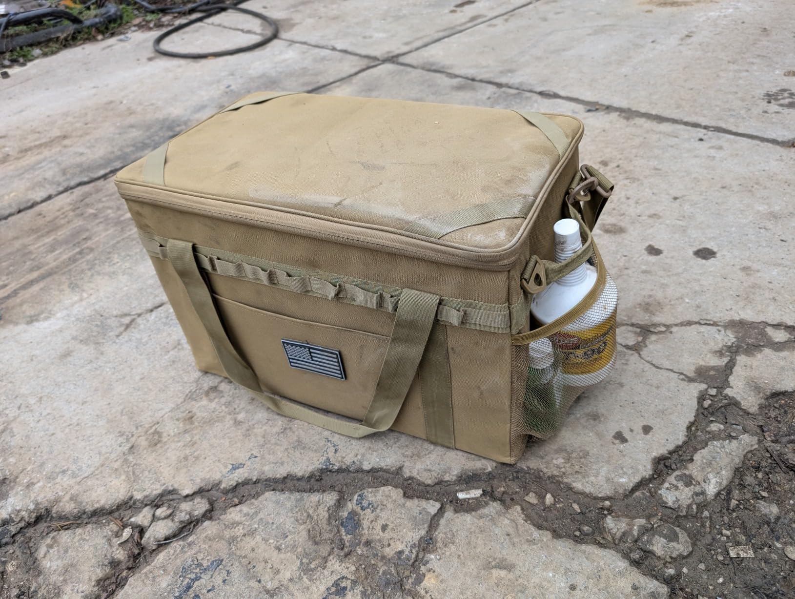 Tactical Camping Storage Bag Utility Tote Bag Camp Kitchen and Trunk Organizer with Axe Holder and Shoulder Strap customer photo 1