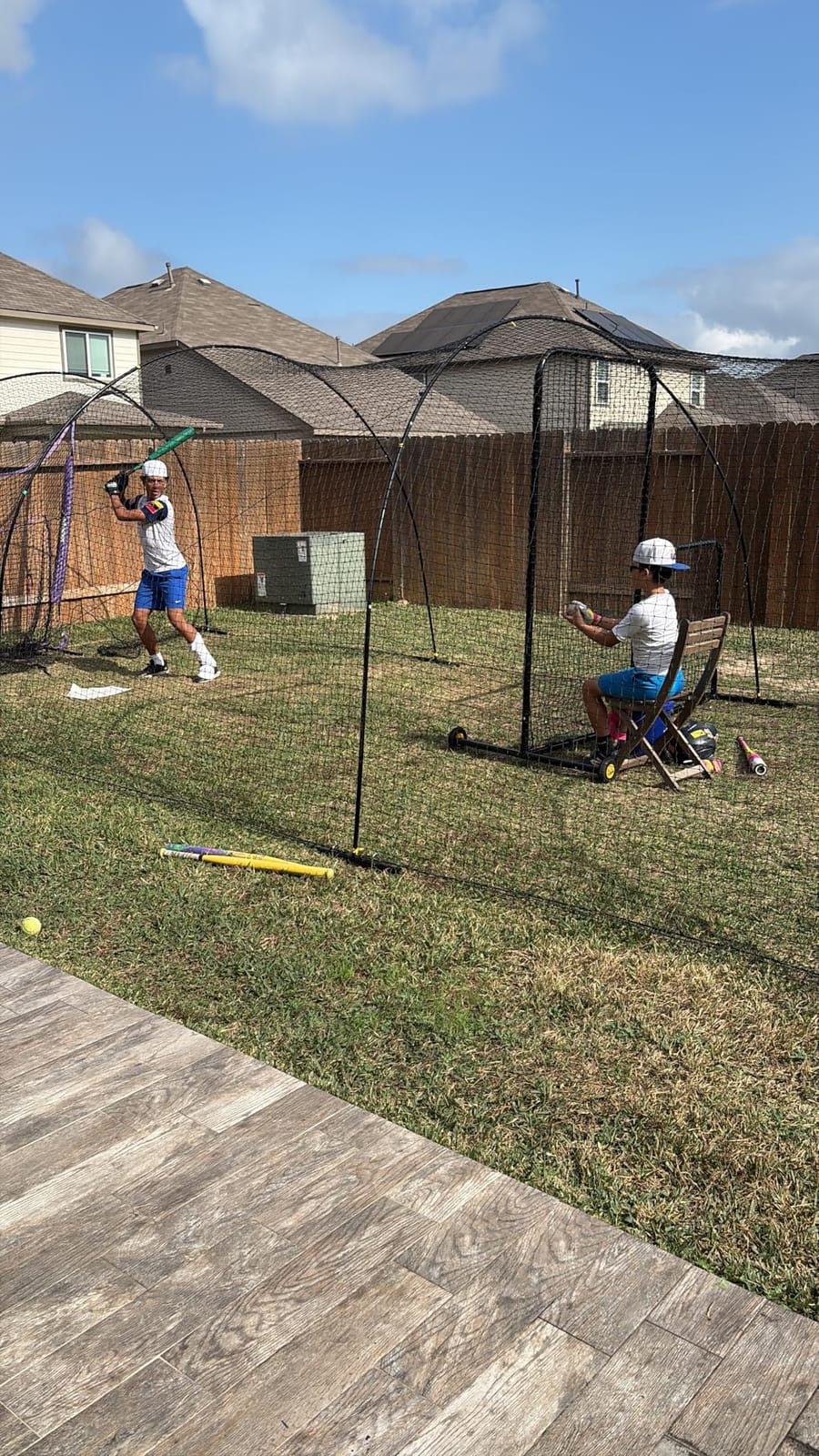 RIIFRILY Portable Baseball Batting Cage Net with Sturdy Steel Frame customer photo 2
