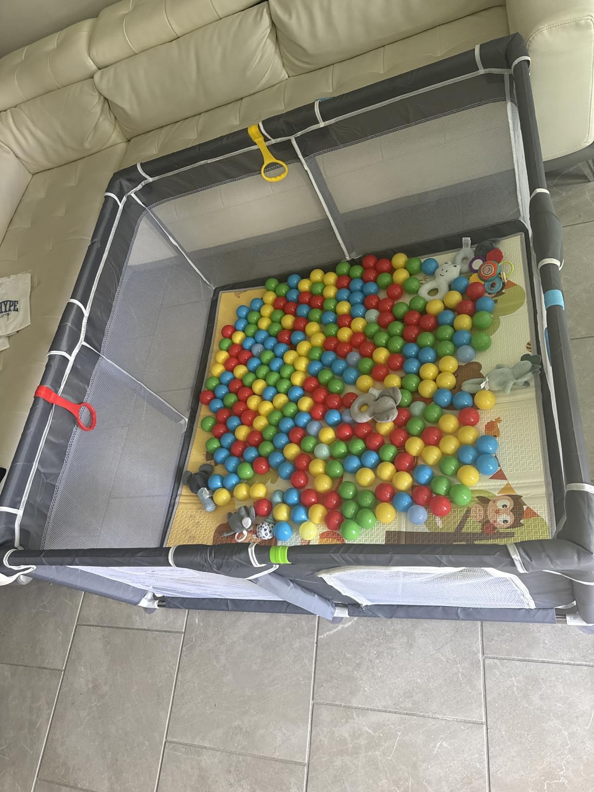 ORIAN Baby Playpen 50x74, Large Baby Play Yard for Babies & Toddlers, Grey customer photo 1