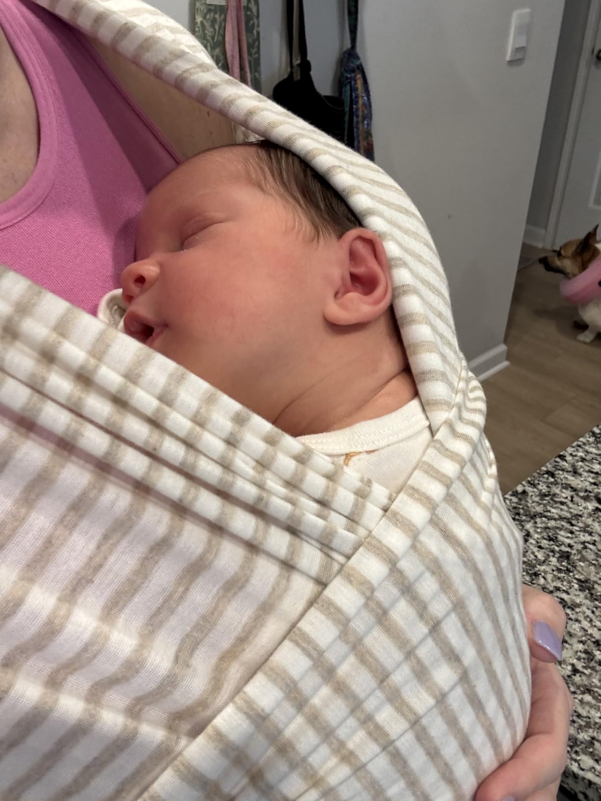 Solly Baby Wrap, Newborn to Toddler Baby Carrier (8-25 Lbs), Spelt customer photo 2