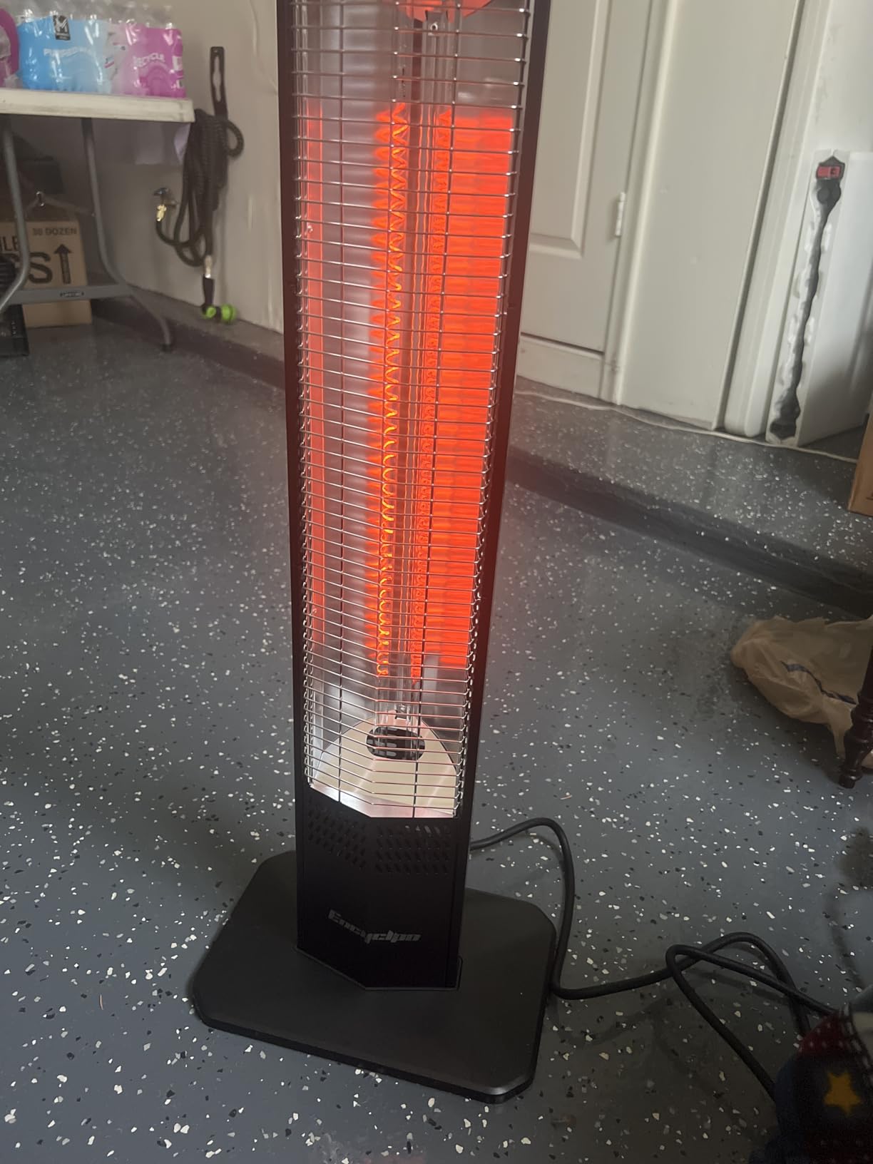 Encyclpo Patio Heater for Outdoor Use,1500W Infrared, 36 in Portable Tower Heater, 3 Levels, IPX5 Waterproof, Tip-Over&Overheat Protection for Garage, Indoor, Large Room, Backyard, Home customer photo 1