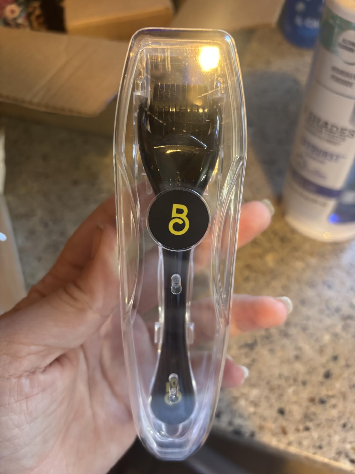 The Beard Club Derma Roller for Face, Body and Scalp - Microneedling for Men and Women with 540 Titanium Microneedles - Beard Roller & Micro Needling Scalp Hair - Black customer photo 2