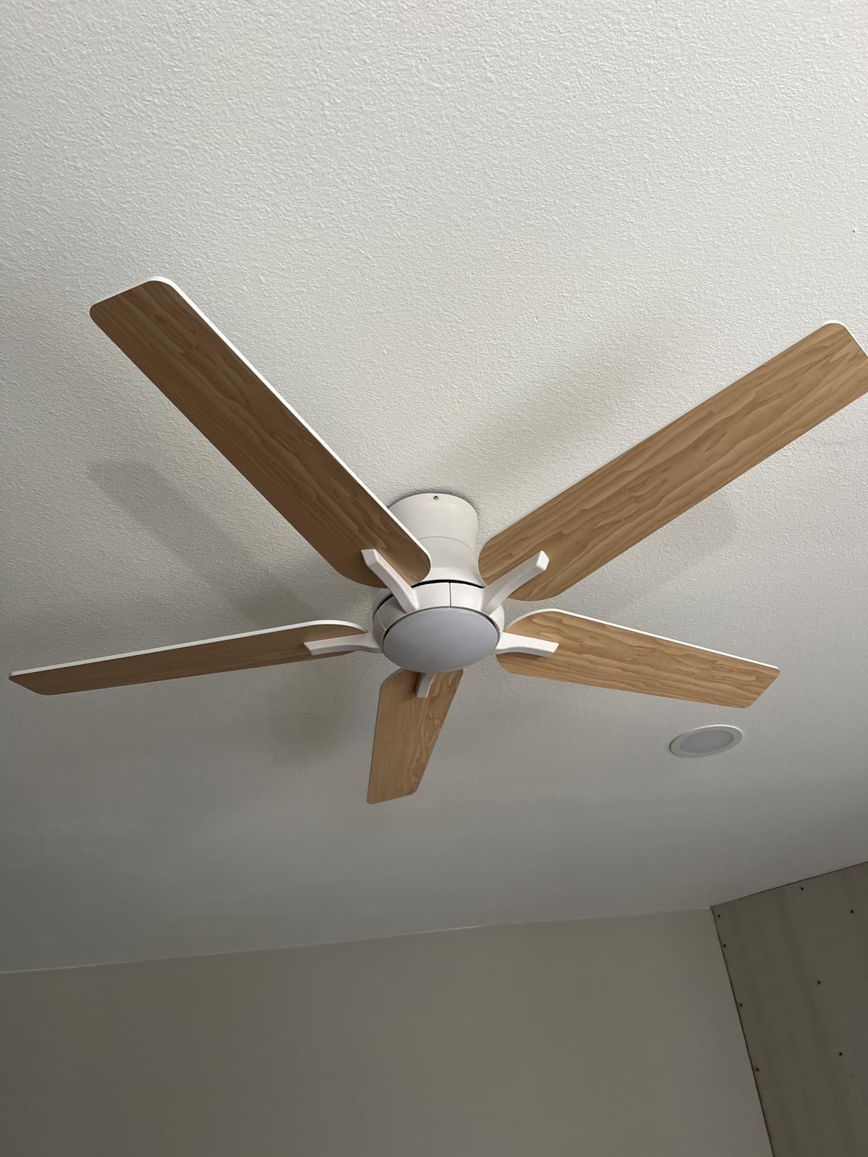 POCHFAN 52 Inch Ceiling Fans with Lights and Remote, Brushed Nickel Flush Mount Low Profile Ceiling Fan for Bedroom, Living Room, Patio, Dimmable 6 Speeds Noiseless, ETL Listed customer photo 1