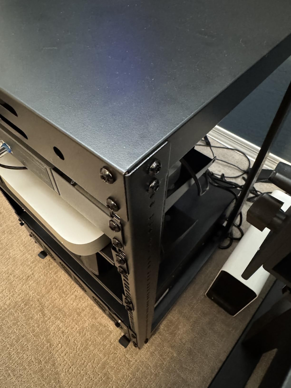 15U Open Frame Server Rack, Wall-mountable IT Rack w/Swivel Casters, 2 Rack Shelves, Top & Bottom Panels, Network Rack for Stereo/Computer/Data/IT/AV Equipment, 19.7”L x 18.8”W x 32.3”H customer photo 1