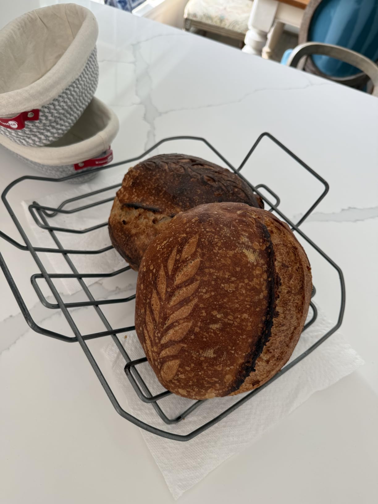 KneadAce Cotton Rope Banneton Bread Proofing Basket Set, Oval & Round Bread Baskets with Liners & Covers for Artisan Bread Baking, Sourdough Bread Baking Supplies customer photo 2