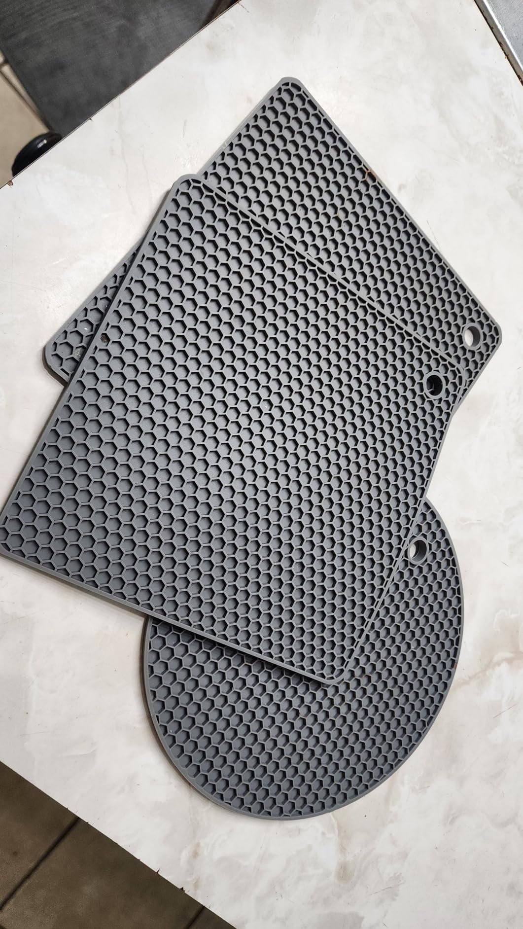 Silicone Trivet Mats 4 Heat Resistant Pot Holders Multipurpose Non-Slip Hot Pads (Dark Grey) customer photo 1