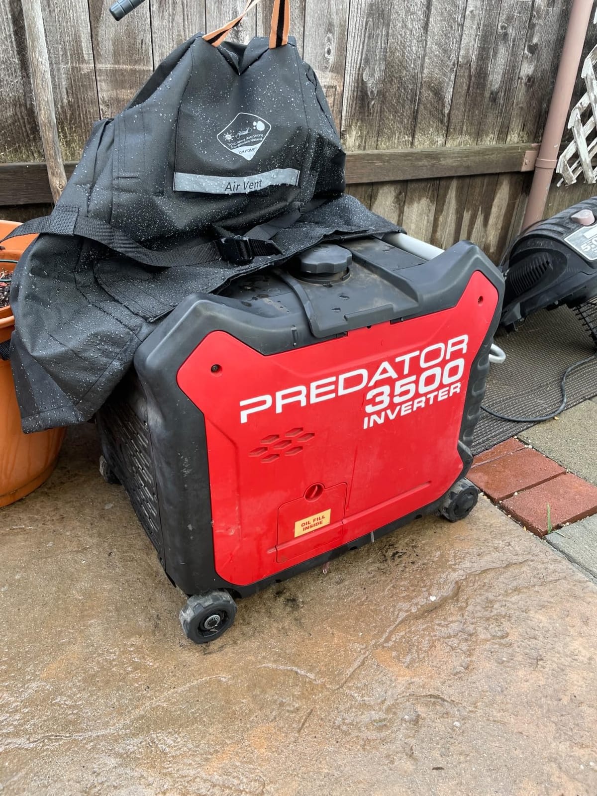 QH.HOME Waterproof Generator Cover, 900D Heavy Duty Oxford Fabric-32x24x24in | Windproof Buckle for Most Generators 5000-15000Watt, Dustproof/Wind/Sunlight/Snow-Resistant, outdoor Generator protection customer photo 2