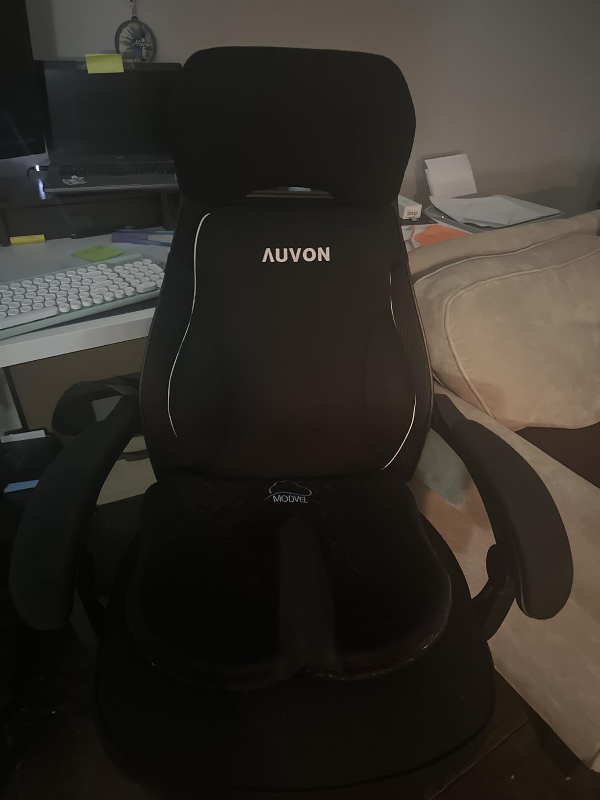 AUVON Lumbar Support Pillow for Office Chair with Patented Bulge for Lower Back Support, Ergonomic Office Home Essentials Improve Posture, Memory Foam Chair Cushion with Straps for Home, Office, Car customer photo 2