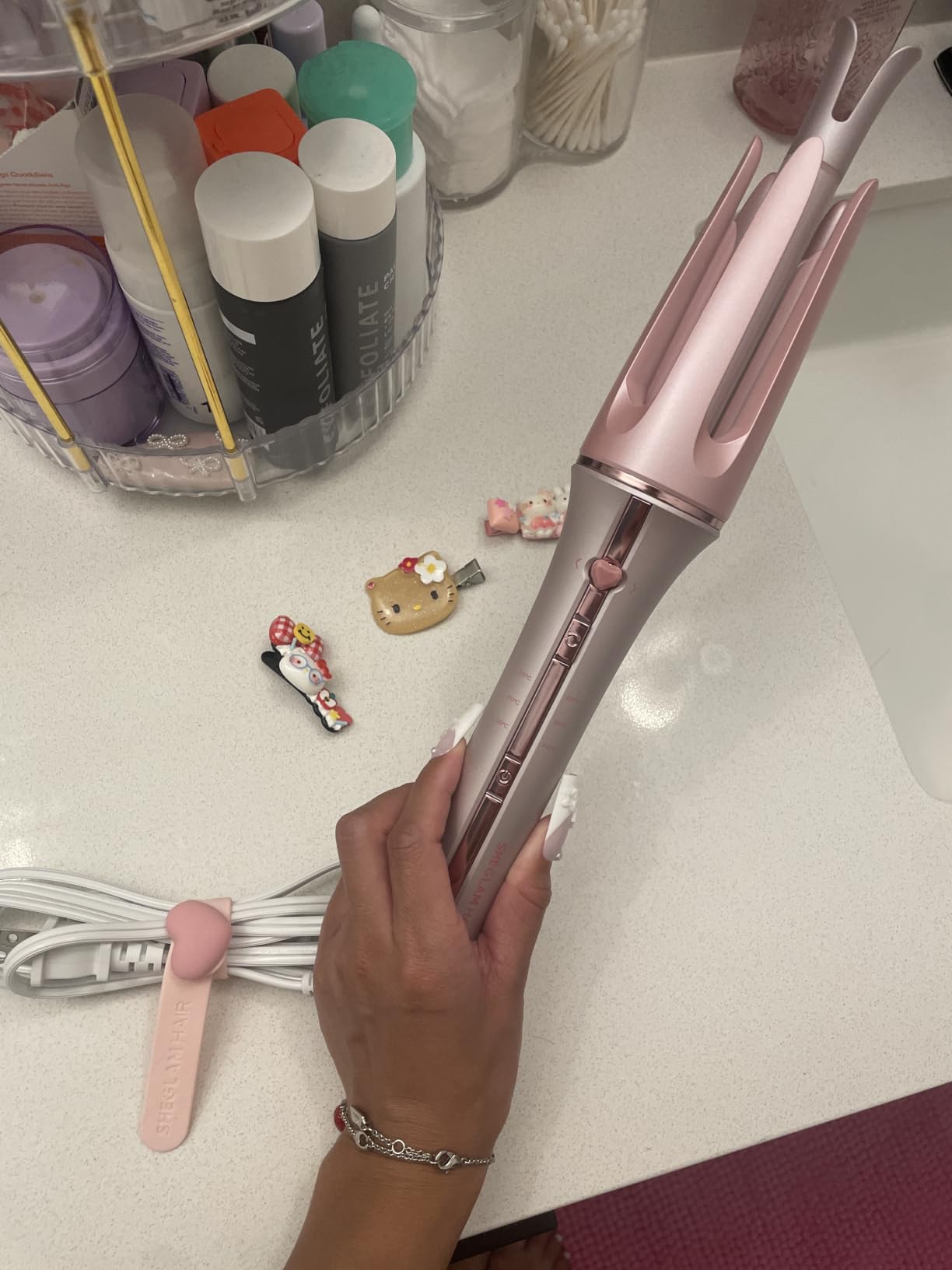 SHEGLAM Automatic Curling Iron 1 1/4 inch with 3 Temperatures Fast Heating, 2-Way Rotation, Anti-Scald, Anti-Tangle Rotating, Automatic Shut-Off for Hair Styling customer photo 1