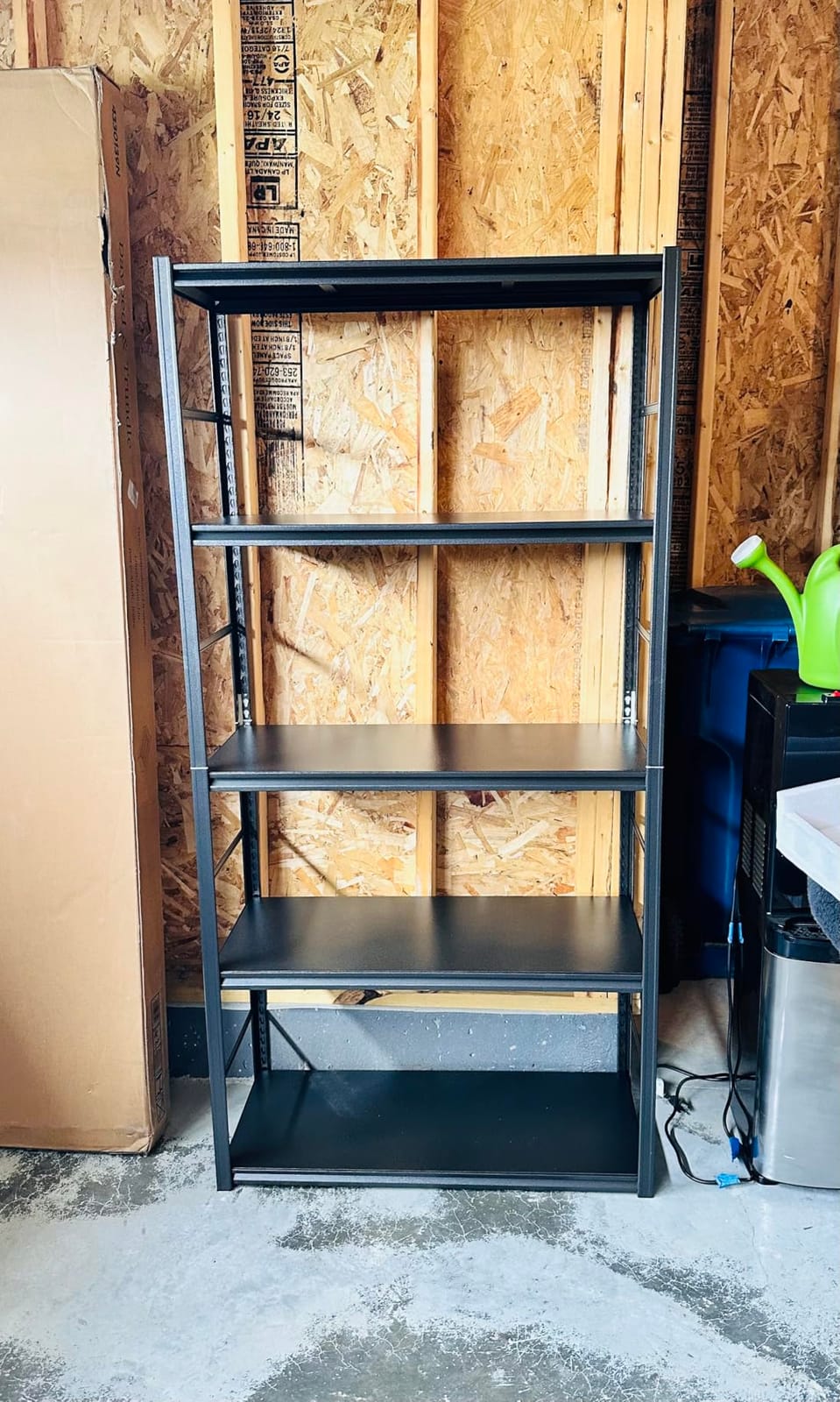 Metal Garage Shelving Unit, Heavy Duty 5-Tier Adjustable Storage shelves, Steel Shelving, 3000 lbs Capacity, Industrial Shelves for Heavy Tools and Equipment, Ideal for Garage, Basement, Black, 72