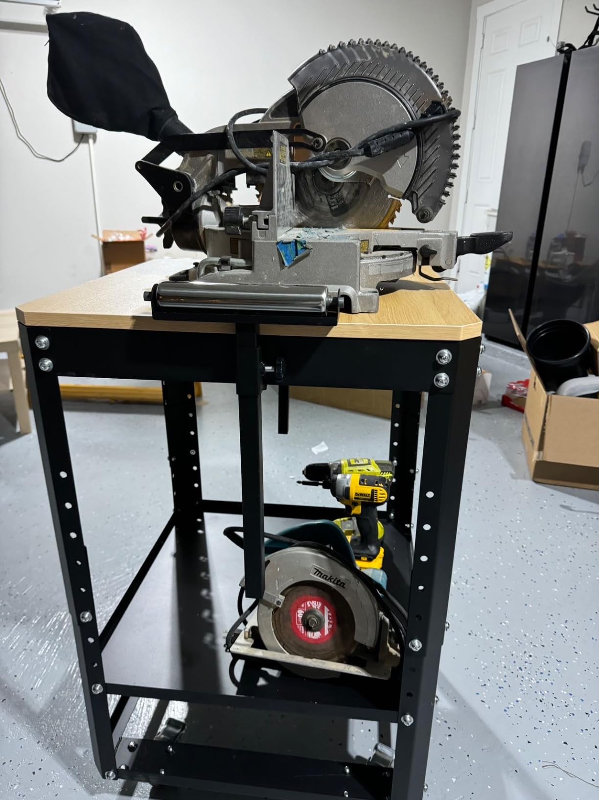Rolling Planer Stand,550 lbs Load Capacity Tool Stand with Wheels, Height Adjustable Miter Saw Planer Table with Extension Rollers, for Most Planers, Saws, Bench-top Machines, Power Tools customer photo 2