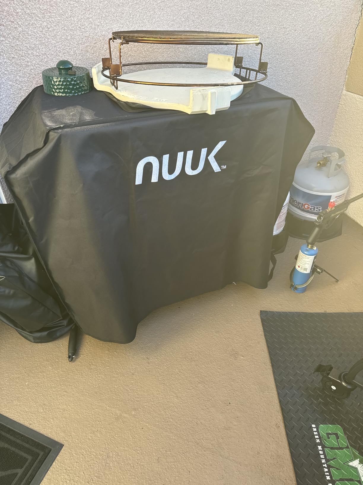 NUUK Grill Table with Storage Cabinet, Outdoor Grill Cart Pizza Oven Table with Wheels, Stainless Steel Top Kitchen Island 20