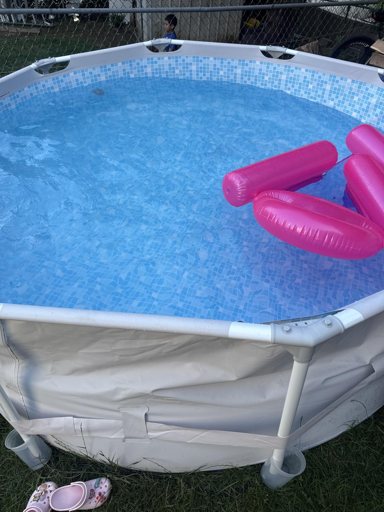 SLOOSH Round Above Ground Pool - 15ft x 42inch Outdoor Round Frame Above Ground Swimming Pool Set Kiddie Pool for Kids Adults with Filter Pump Ladder customer photo 1