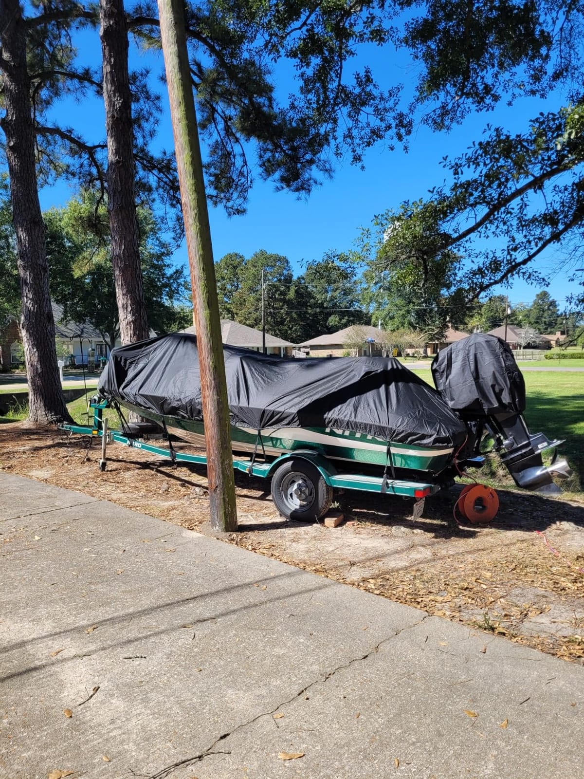 Trailerable Boat Cover 16-18.5ft, Waterproof Heavy Duty 1200D,V-Hull,Black customer photo 1