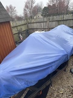 Trailerable Boat Cover 16-18.5ft, Waterproof Heavy Duty 1200D,V-Hull,Black customer photo 2