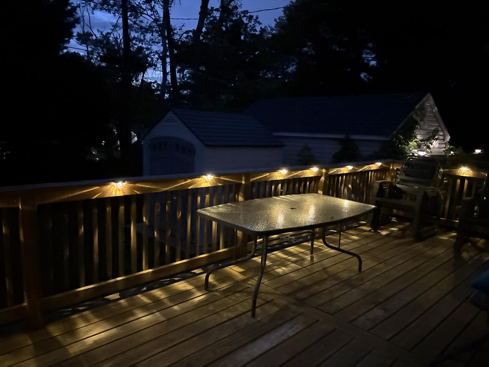 Melunar 8 Pack Solar Deck Lights Outdoor, Solar Step Lights Waterproof for Outside, Yard, Patio, Garden, Pool, Railing, Stairs, Fence (Warm White) customer photo 2