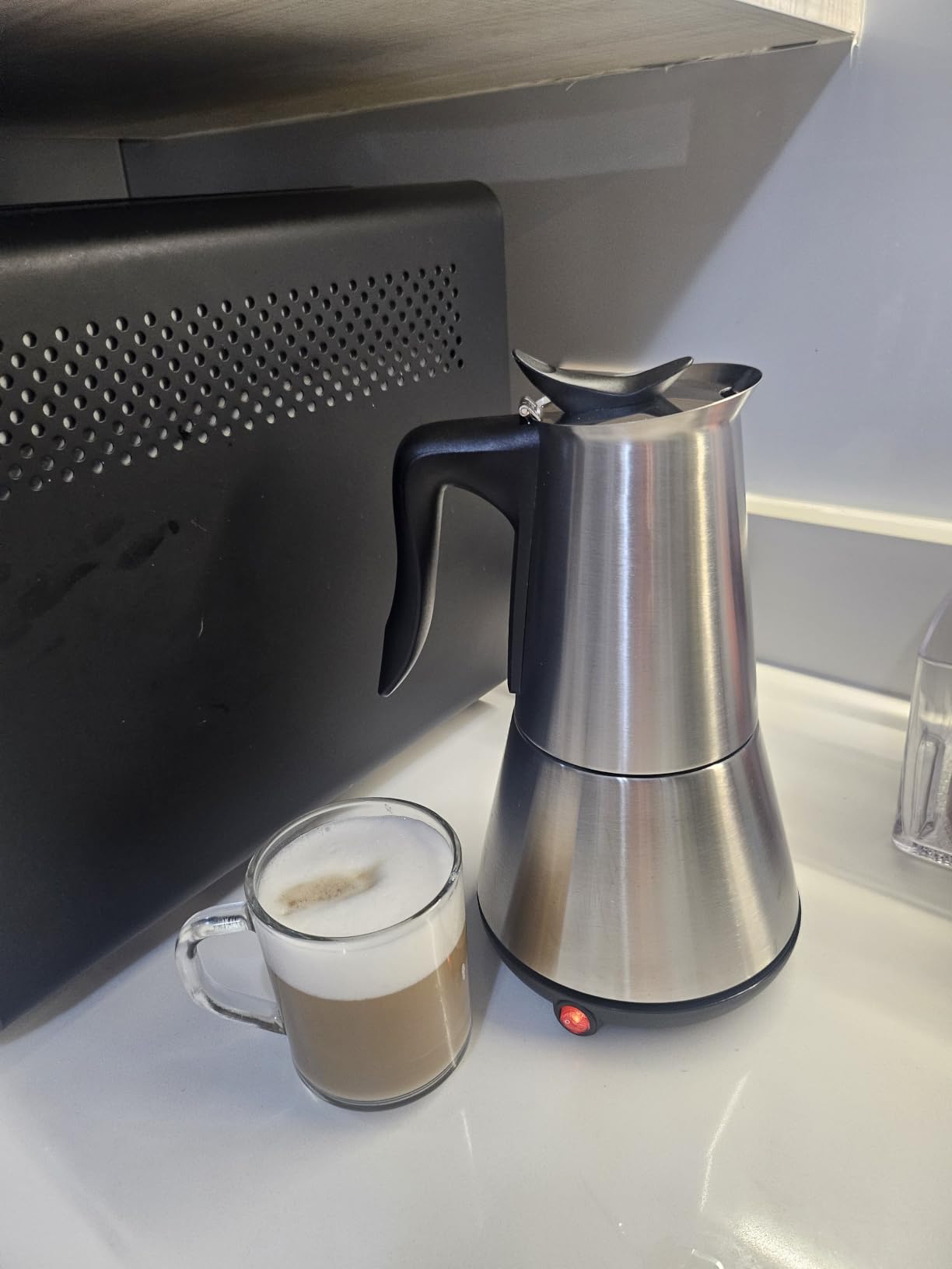 Electric Aluminum Moka Pot 3-6 Cup 150-270ml Espresso Maker customer photo 2