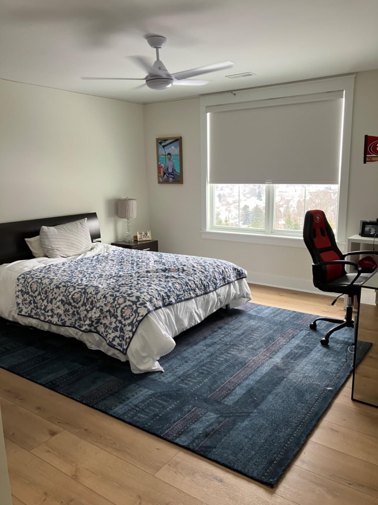 Boolegon Motorized Roller Blinds with Remote Control, Blackout Linen Fabric-Matched Automatic Roller Shades for Windows, Rechargeable Electric Window Shades for Home, Office, Black, Custom Now customer photo 2