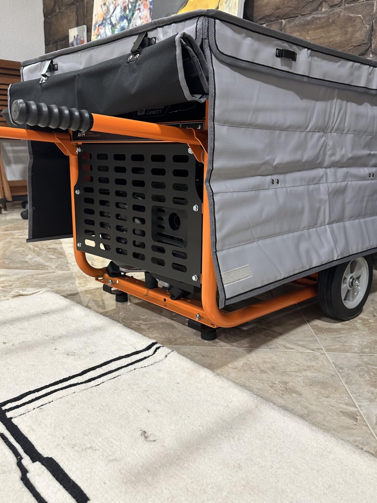 GenArmor Generator Tent Cover while Running, 100% Waterproof Heavy Duty Tarps Generator Enclosure, Portable Outdoor Generator Sheds for outside for Most 4000w~13000w Generators Grey customer photo 2