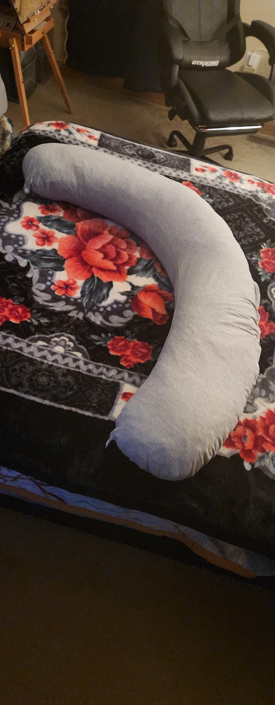 TranquilRelax C Shaped Body Pillow for Side Sleepers, Grey-47