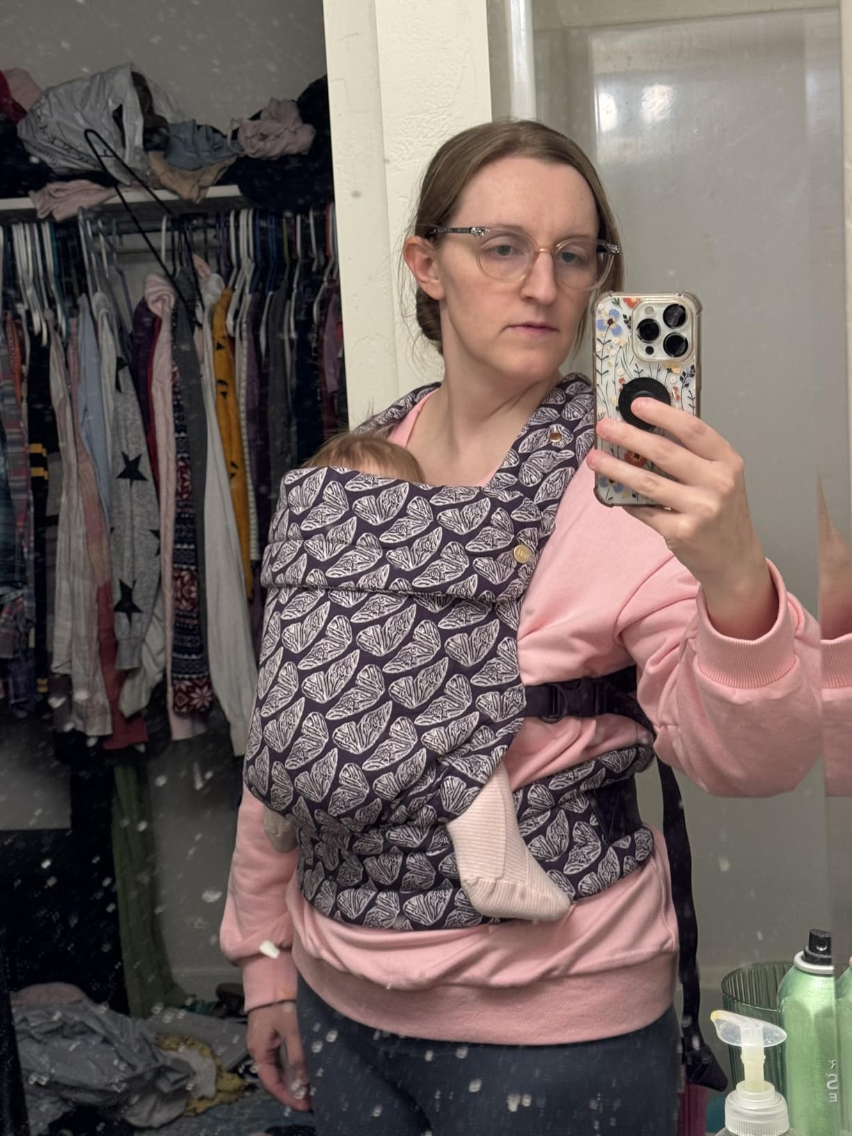 Mabe Monarch Ergonomic Baby Carrier - Premium Cotton Soft Structured Newborn to Toddler Carrier with Hip-Healthy Design, 3 Carry Positions (9-46 lbs), Lightweight & Breathable, (Houndstooth) customer photo 1