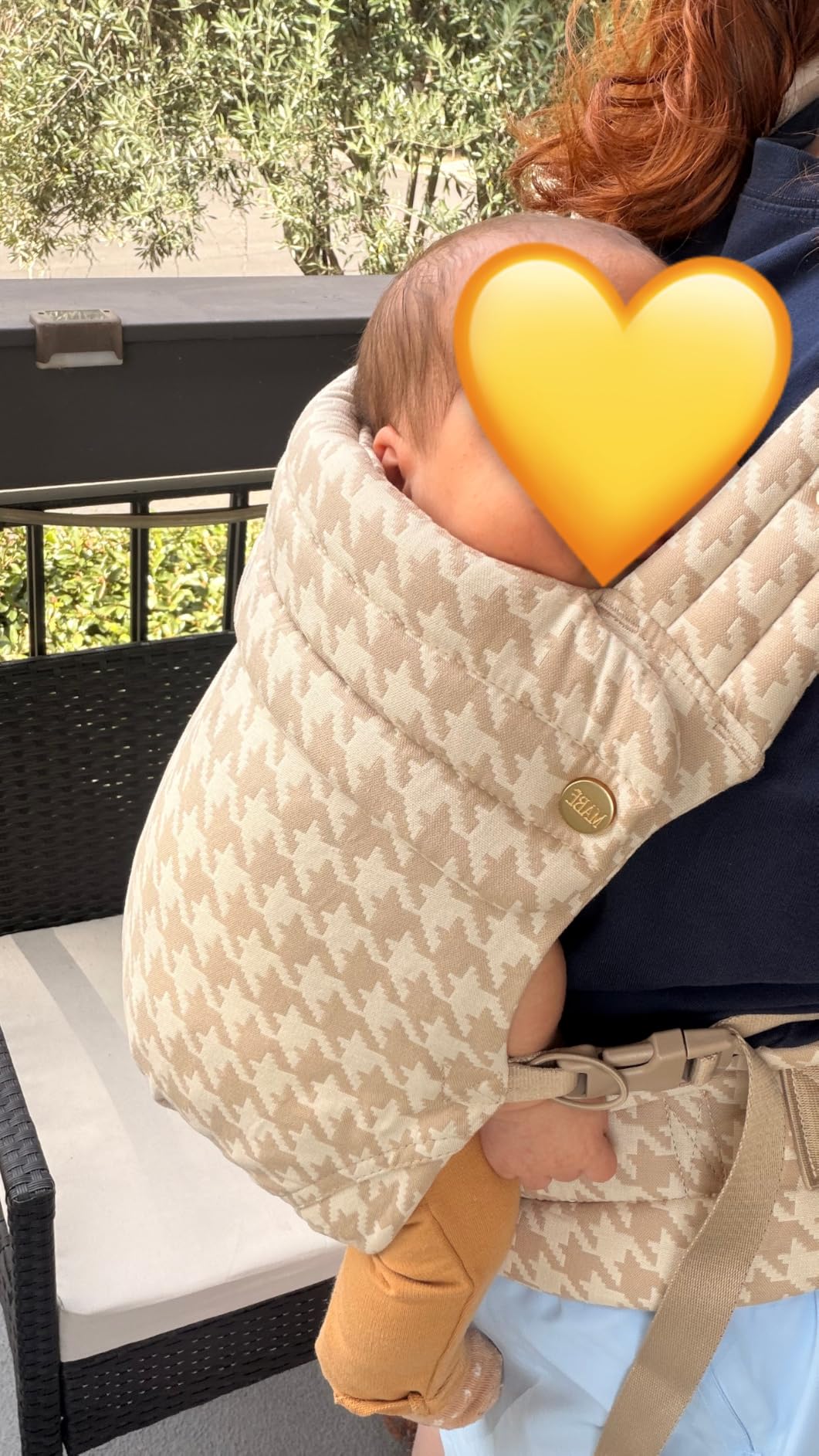 Mabē Monarch Ergonomic Baby Carrier – Premium Cotton Soft Structured Newborn to Toddler Carrier with Hip-Healthy Design, 3 Carry Positions (9-46 lbs), Lightweight & Breathable, (Mocha Check) customer photo 2