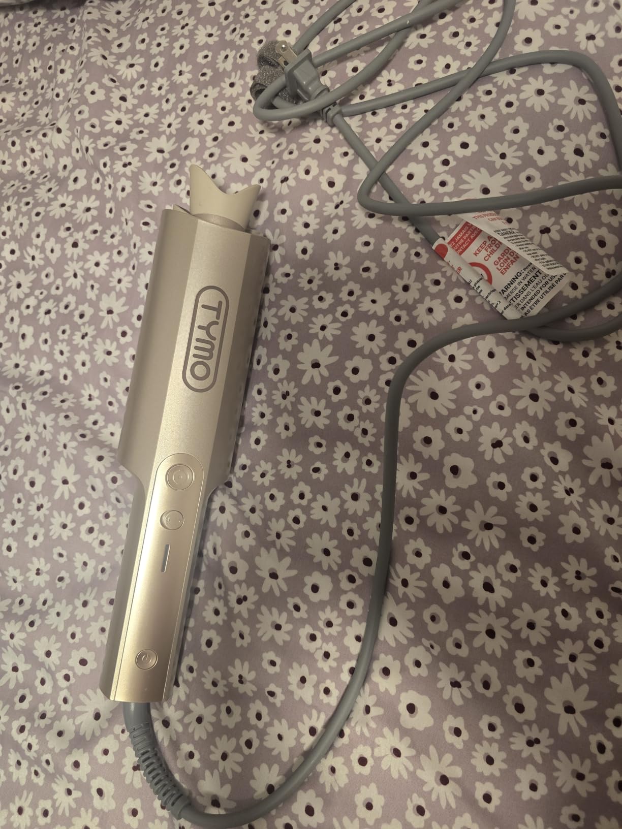 TYMO CurlPro Plus Automatic Rotating Curling Iron - Upgraded Long Barrel Curling Wand for Beach Waves & Long Hair, Ceramic Hair Curler for Women, Anti-Scald, 600M Ionic, Dual Voltage, Gold, 1 Inch customer photo 1