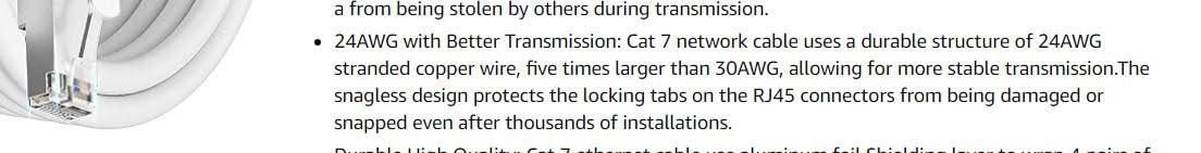 Cat 7 Ethernet Cable 200ft (10 RJ45), Outdoor&Indoor, High Speed 10 Gbps customer photo 1