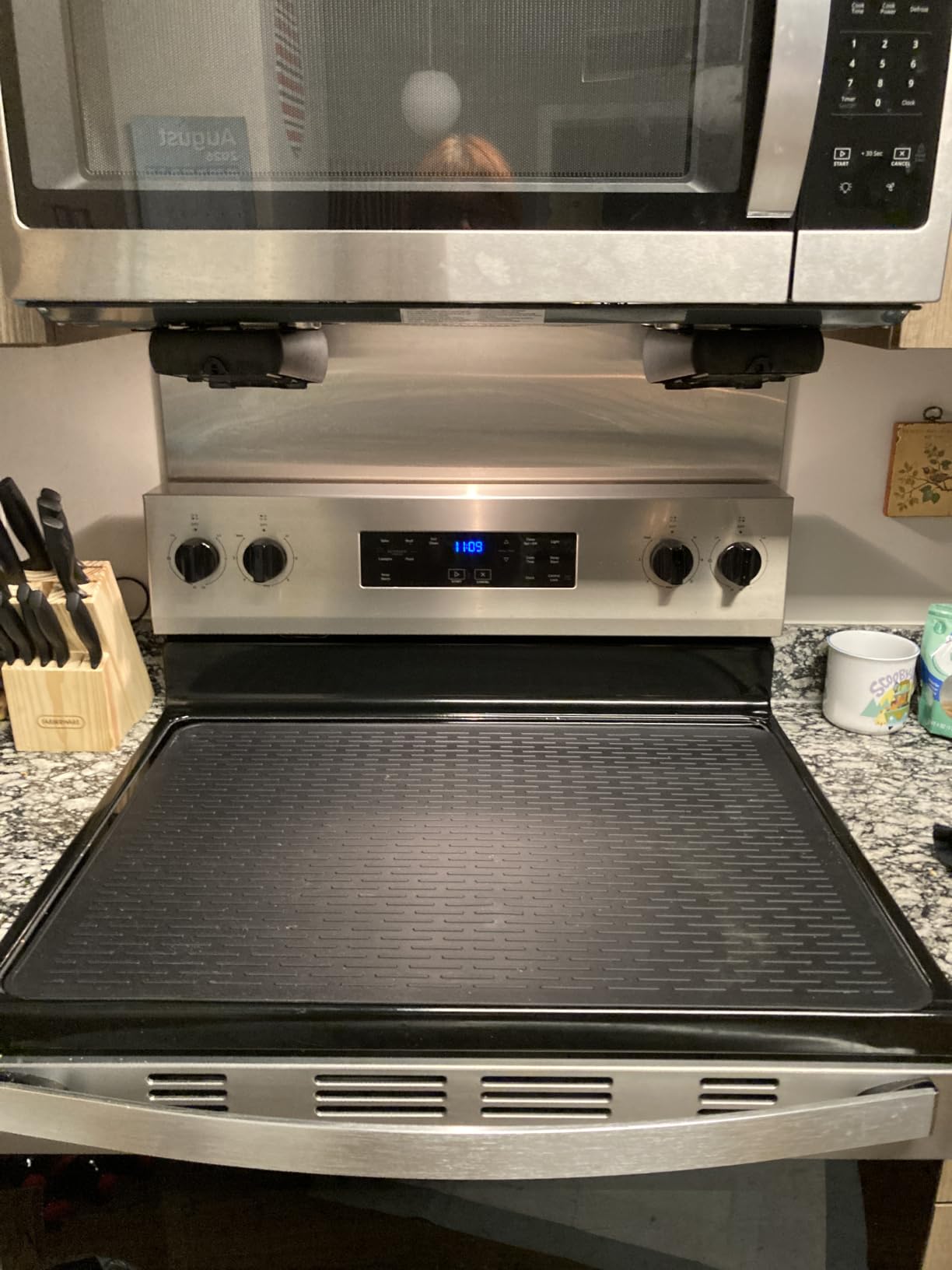 Stove Top Cover for Electric Stove - Range Covers for Electric Stove, Silicone XXL Dish Drying Mat, Glass Cooktop Covers, Flat RV Range Top Mats (Black, 28